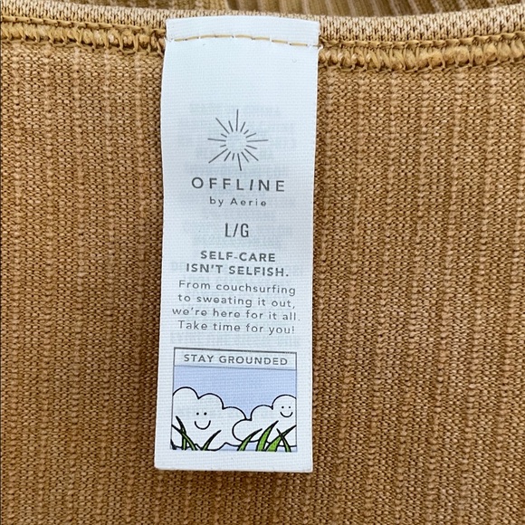 Aerie Ribbed Long Sleeve Crop Top. Size large. Like New - Picture 5 of 6